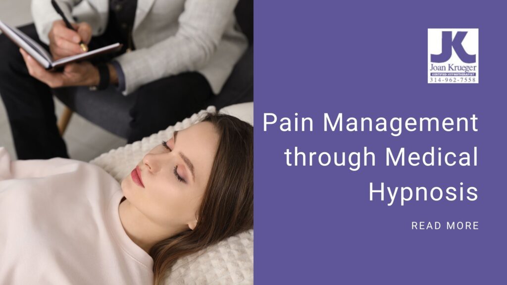 Medical hypnosis with the business logo, blog title, and read more option.